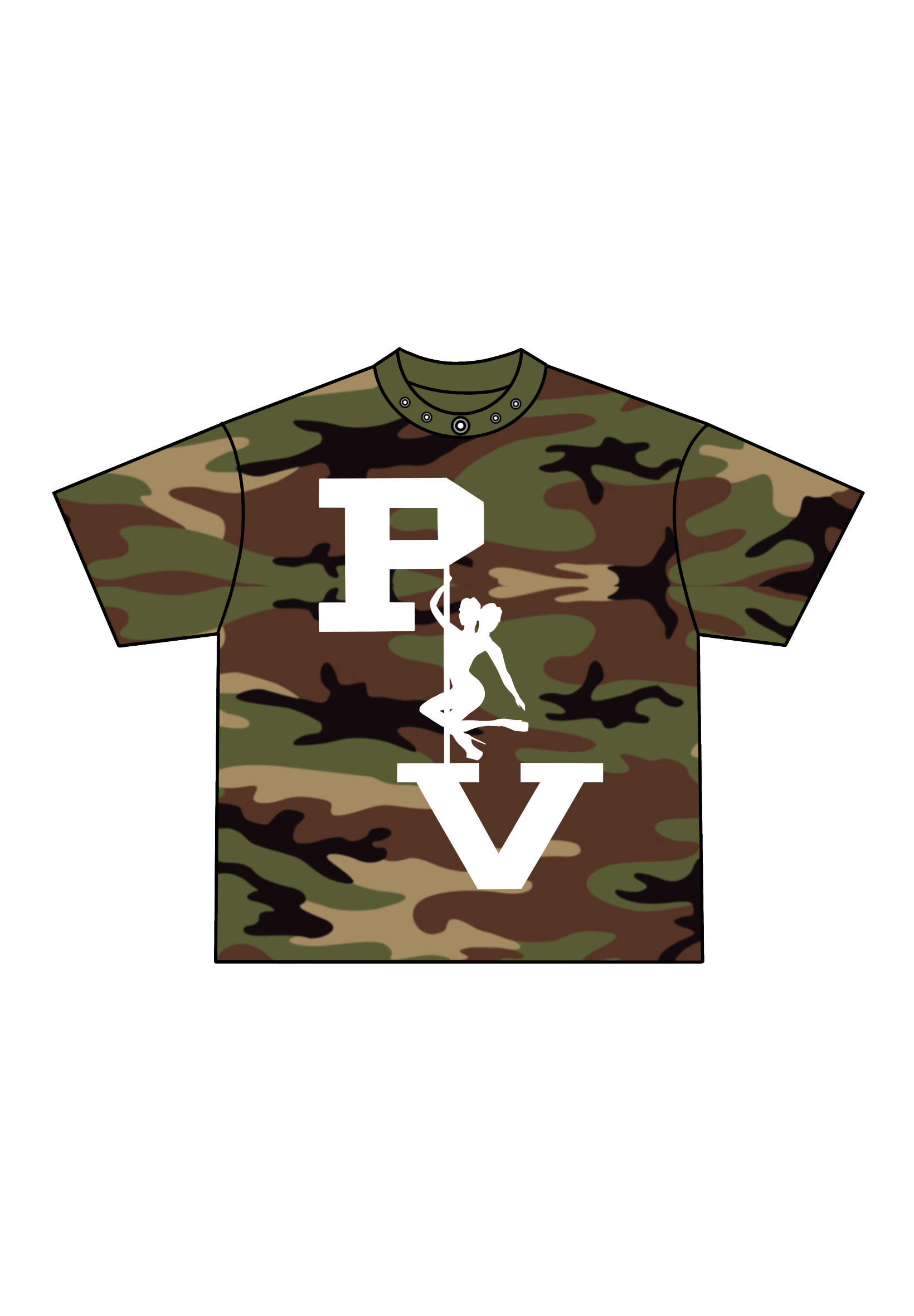 STRIPPER LOGO TEE (WOODLAND CAMO/WHITE)