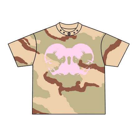 TWO-HEAD LOGO TEE (DESERT CAMO/PINK)
