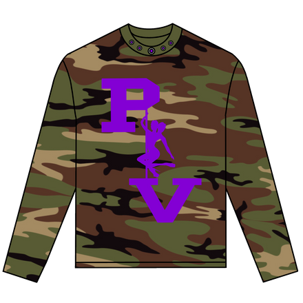 STRIPPER LOGO LONGSLEEVE TEE (WOODLAND CAMO/PURPLE)