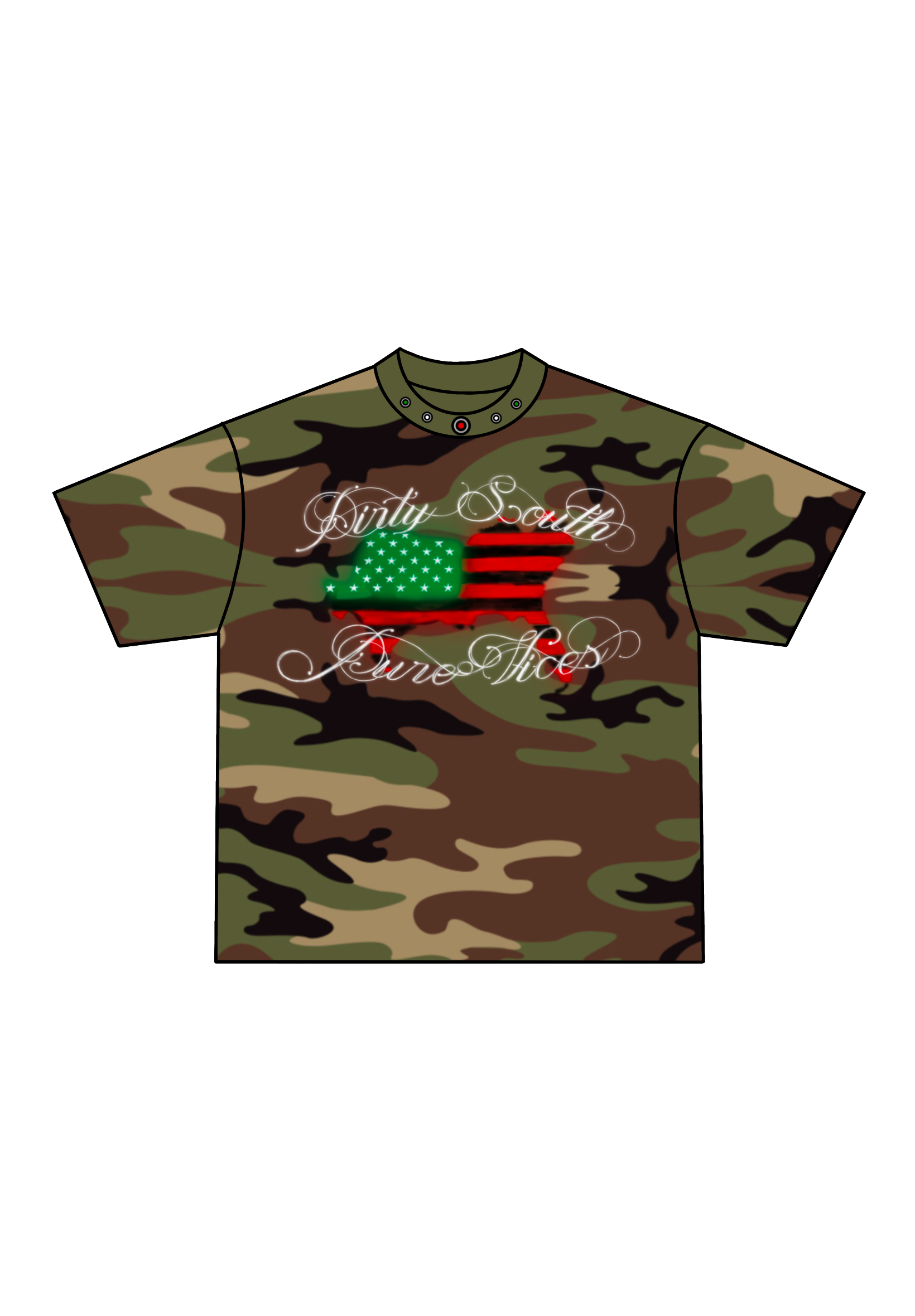 DIRTY SOUTH TEE (WOODLAND CAMO/PAN 2.0)