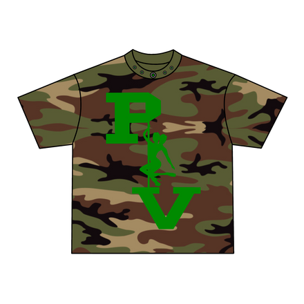 STRIPPER LOGO TEE (WOODLAND CAMO/GREEN)
