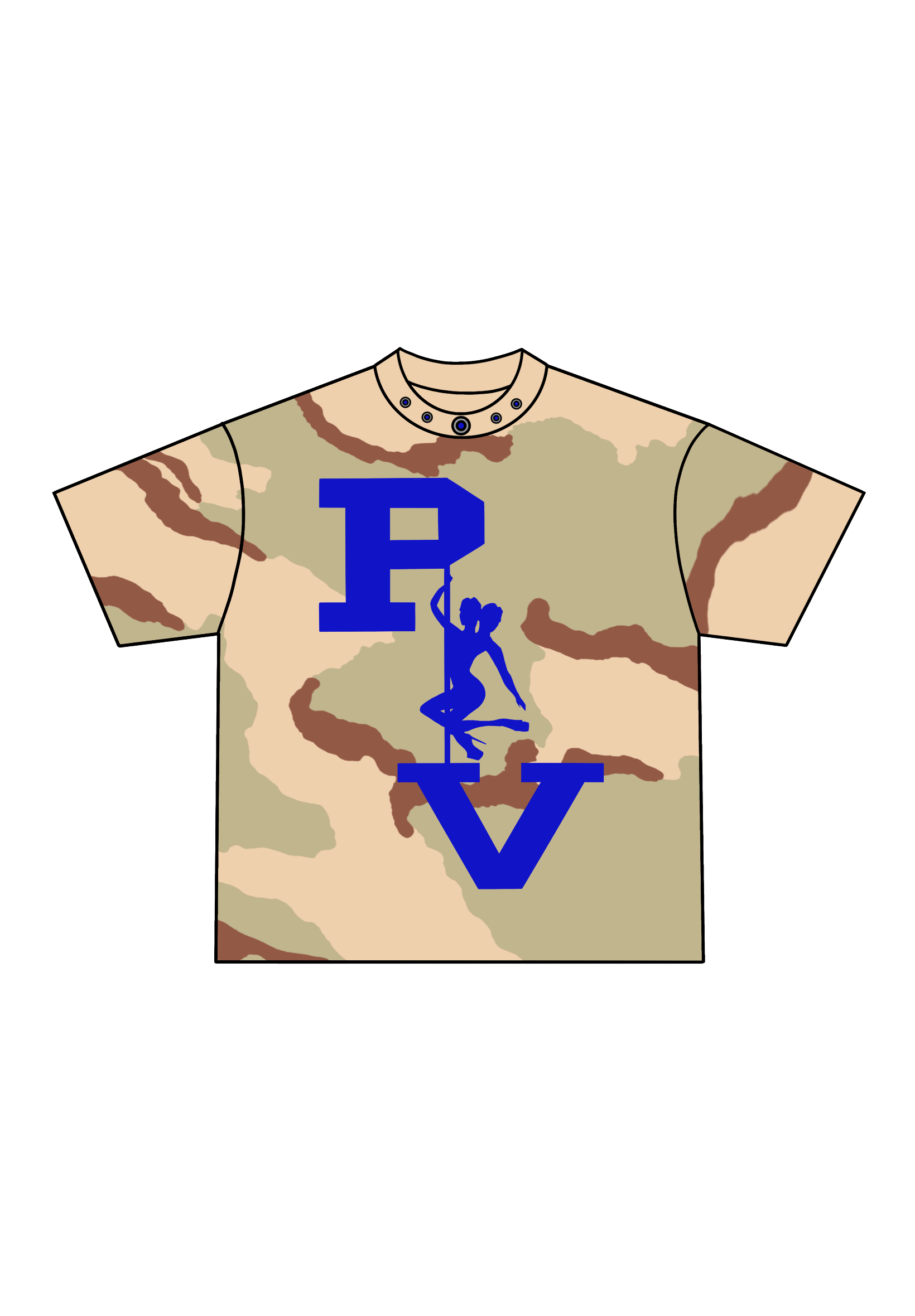 STRIPPER LOGO TEE (DESERT CAMO/ROYAL BLUE)