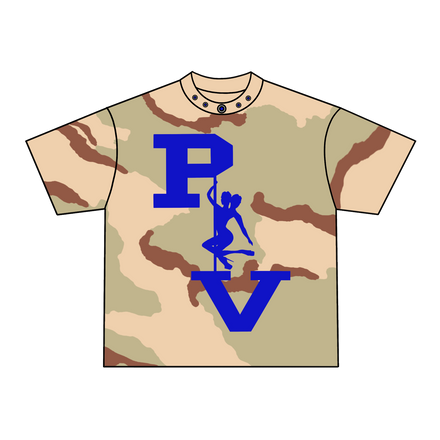 STRIPPER LOGO TEE (DESERT CAMO/ROYAL BLUE)