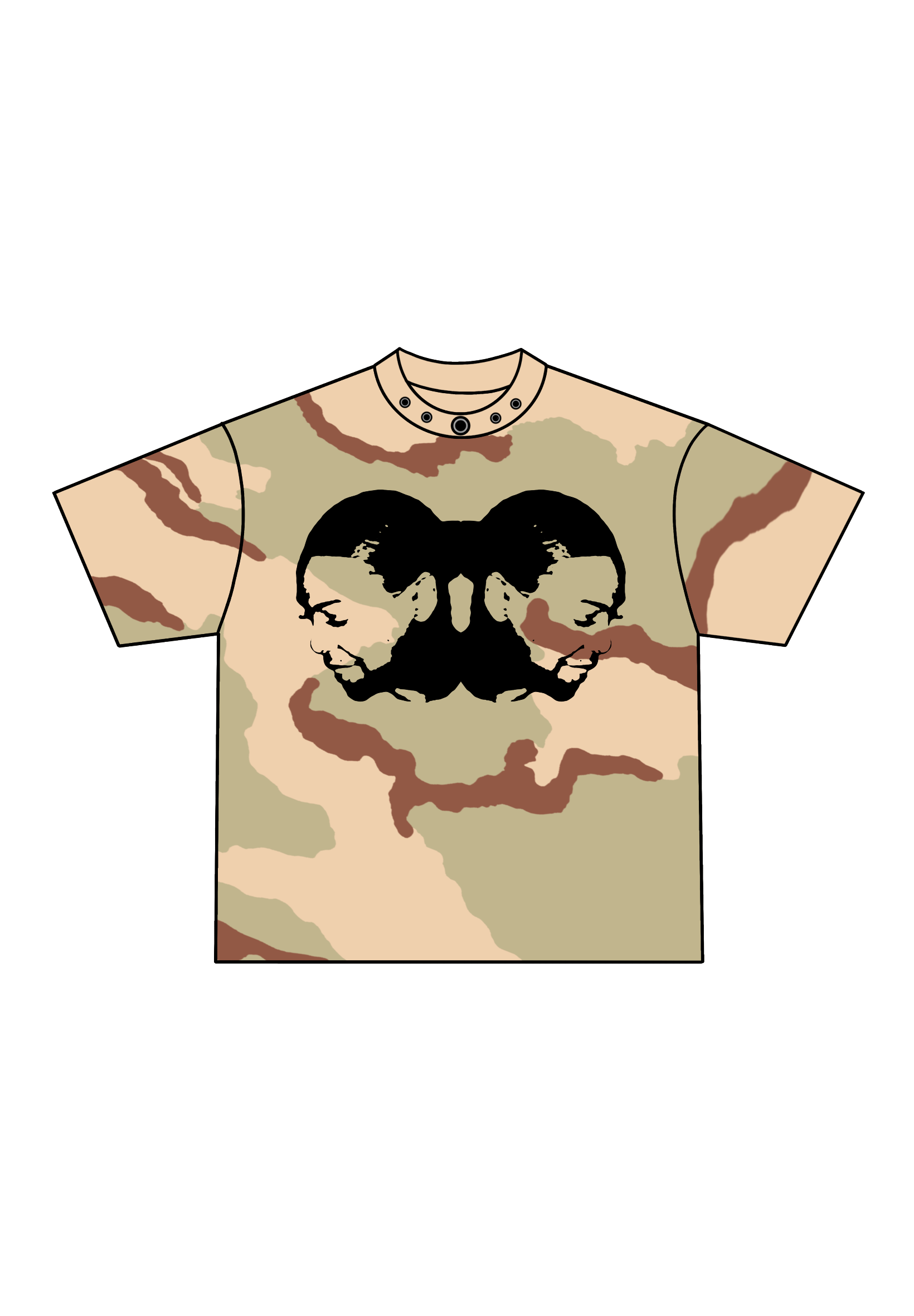 TWO-HEAD LOGO TEE (DESERT CAMO/BLACK)