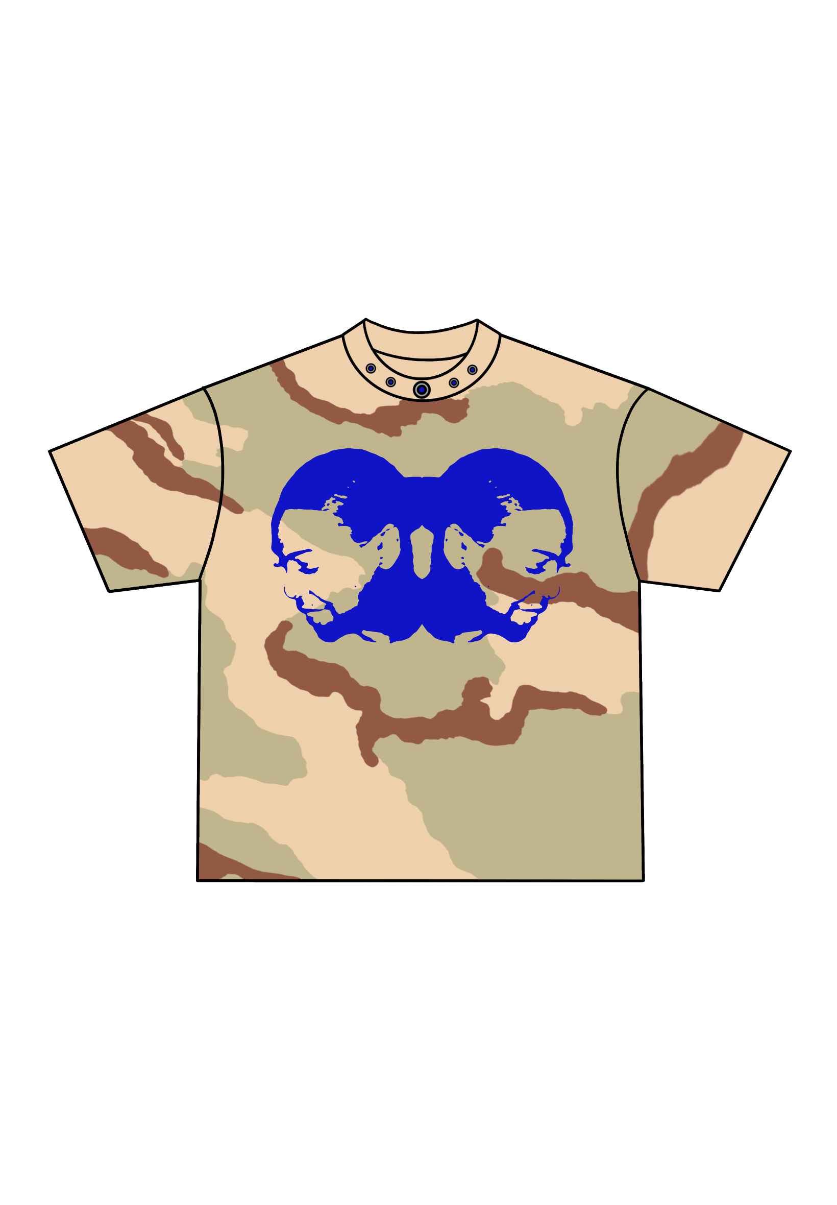 TWO-HEAD LOGO TEE (DESERT CAMO/ROYAL BLUE)