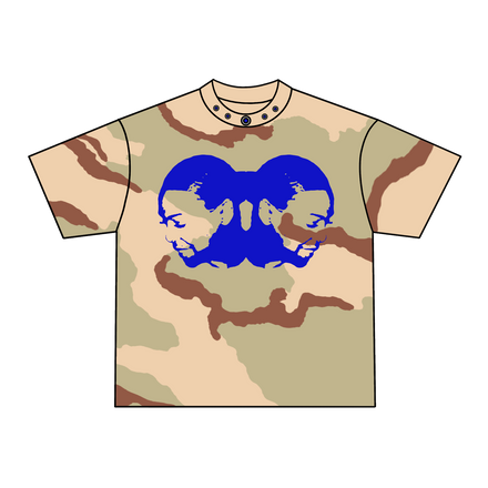TWO-HEAD LOGO TEE (DESERT CAMO/ROYAL BLUE)