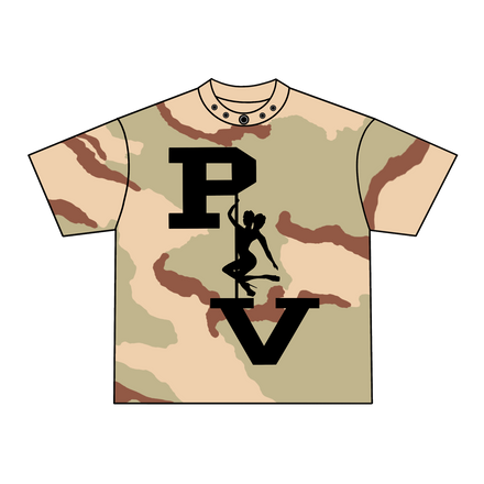 STRIPPER LOGO TEE (DESERT CAMO/BLACK)