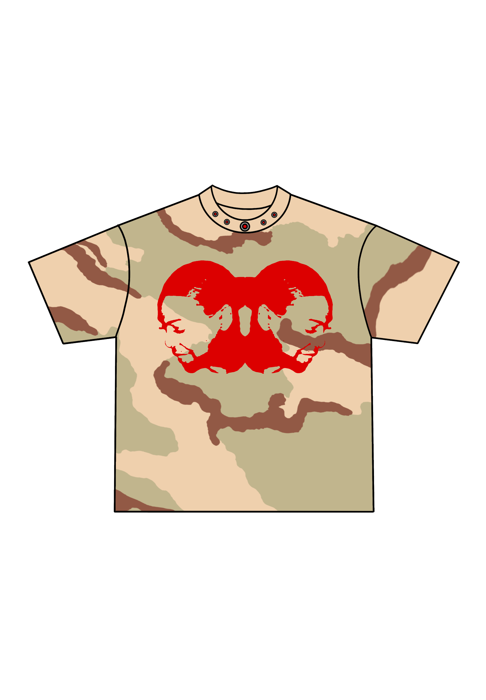TWO-HEAD LOGO TEE (DESERT CAMO/RED)