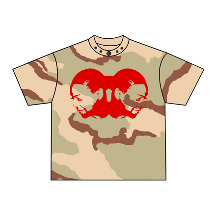 TWO-HEAD LOGO TEE (DESERT CAMO/RED)