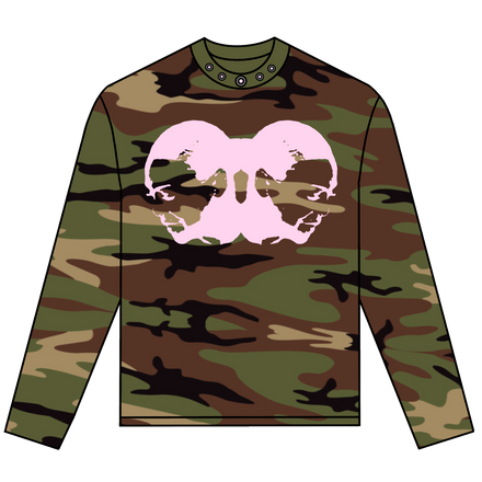 TWO-HEAD LOGO LONGSLEEVE TEE (WOODLAND CAMO/PINK)
