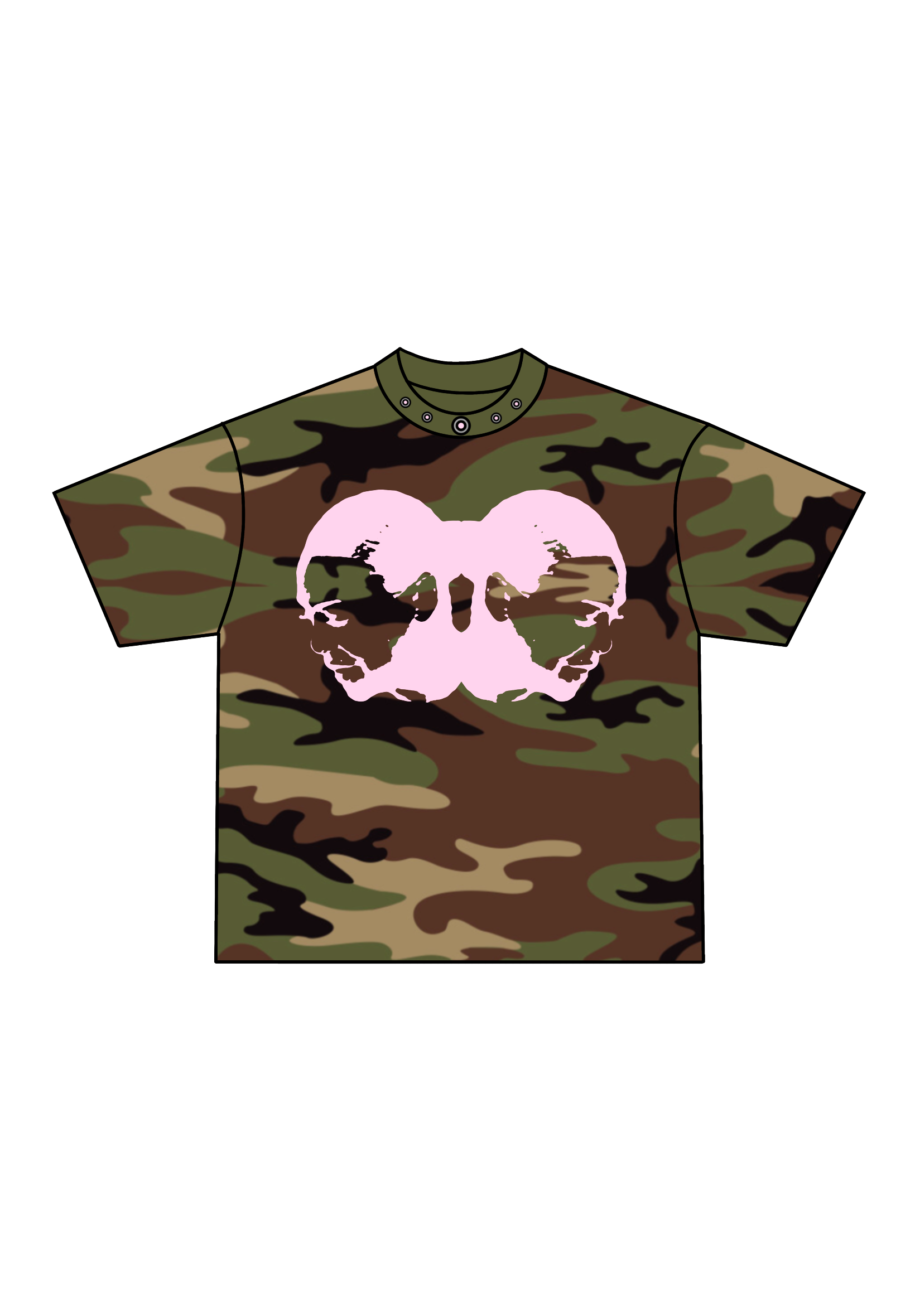TWO-HEAD LOGO TEE (WOODLAND CAMO/PINK)