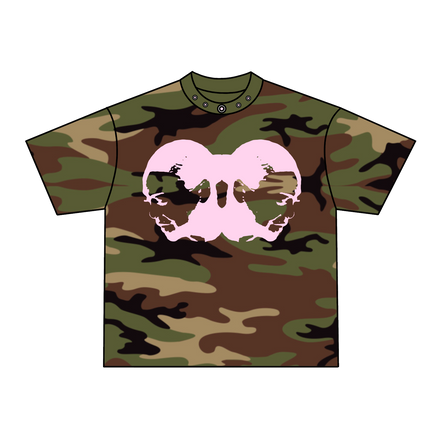 TWO-HEAD LOGO TEE (WOODLAND CAMO/PINK)