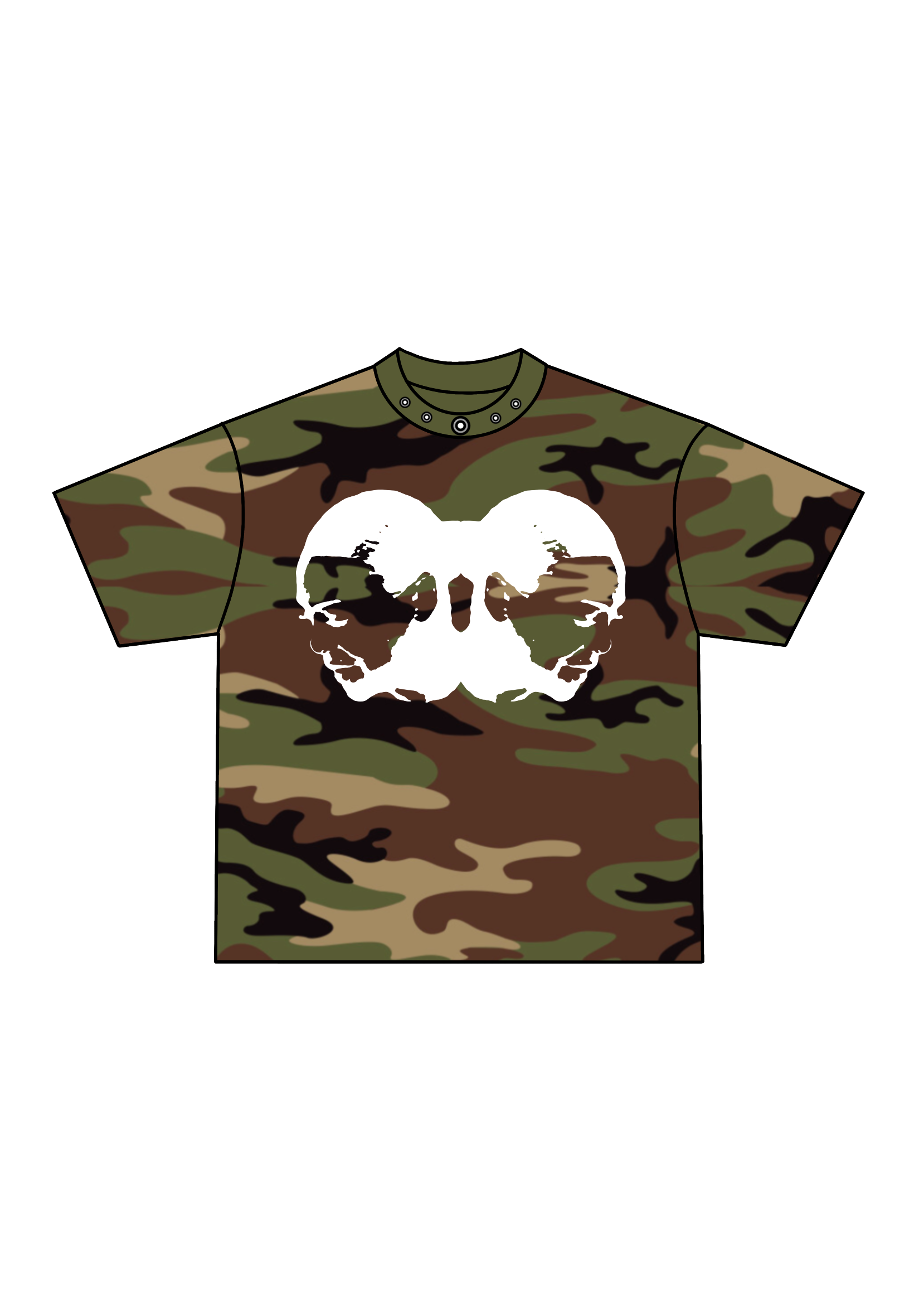 TWO-HEAD LOGO TEE (WOODLAND CAMO/WHITE)