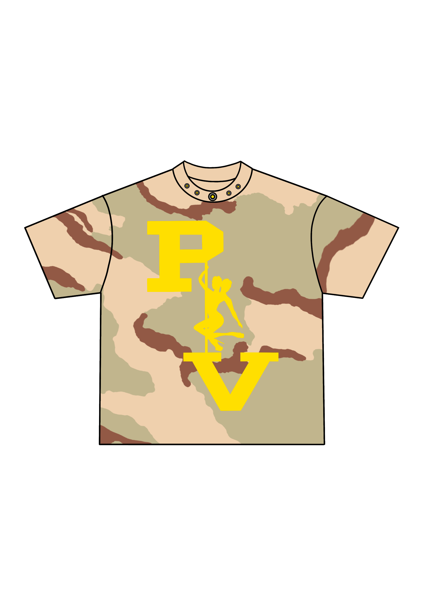 STRIPPER LOGO TEE (DESERT CAMO/YELLOW)