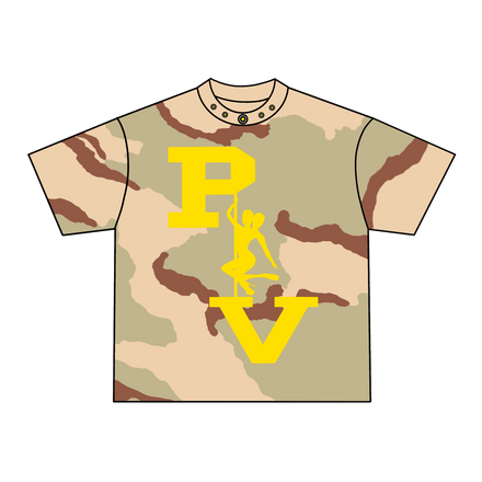 STRIPPER LOGO TEE (DESERT CAMO/YELLOW)