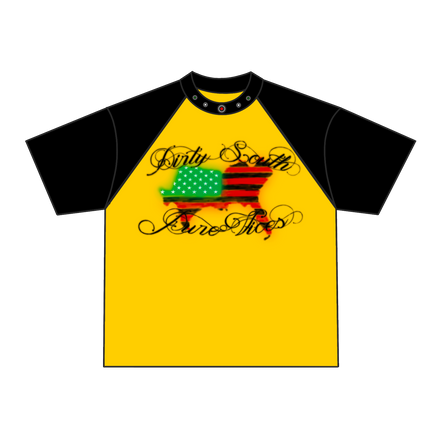 DIRTY SOUTH RAGLAN TEE (YELLOW/BLACK/PAN 2.0)