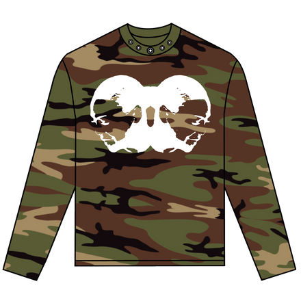 TWO-HEAD LOGO LONGSLEEVE TEE (WOODLAND CAMO/WHITE)