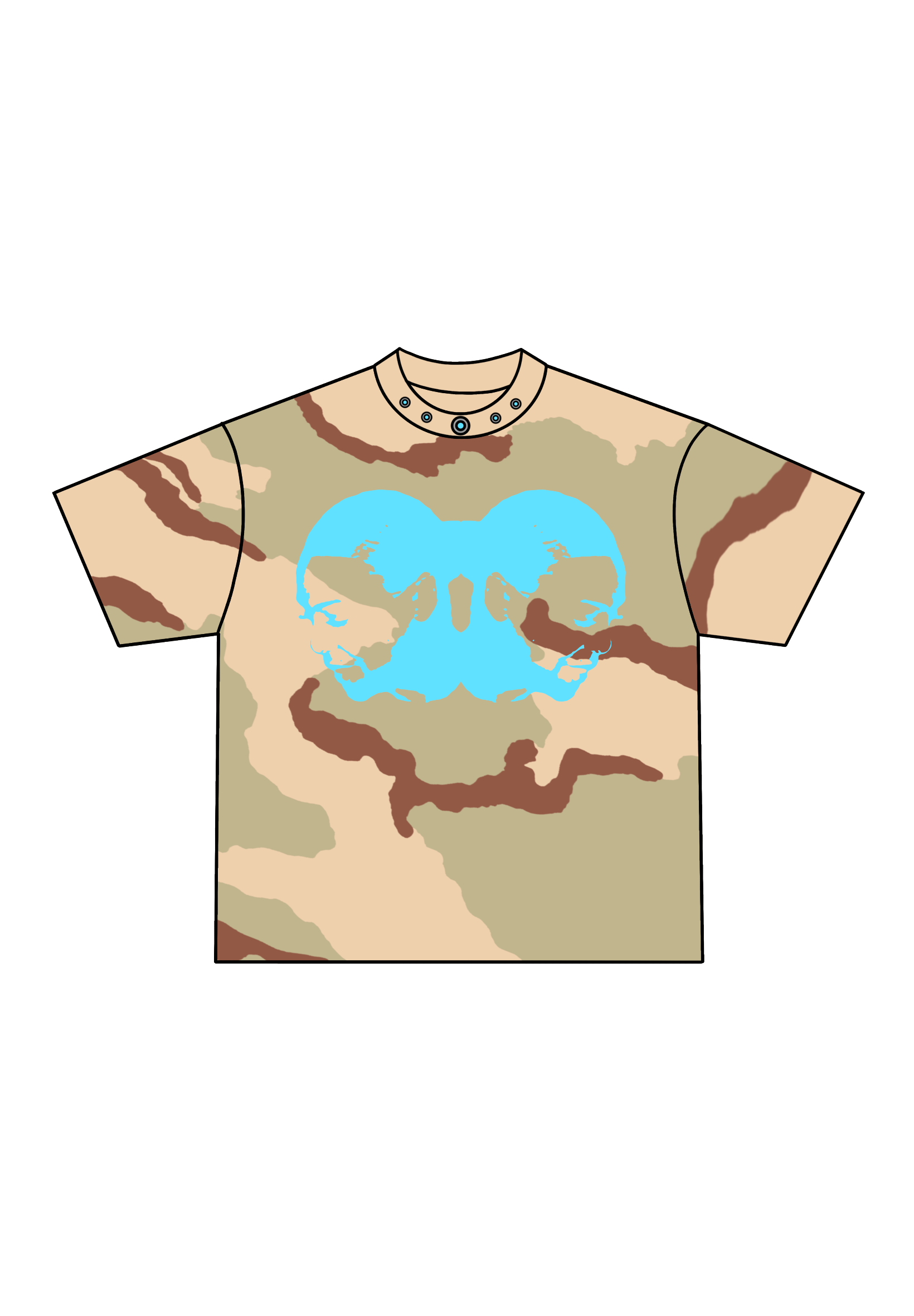 TWO-HEAD LOGO TEE (DESERT CAMO/BABY BLUE)
