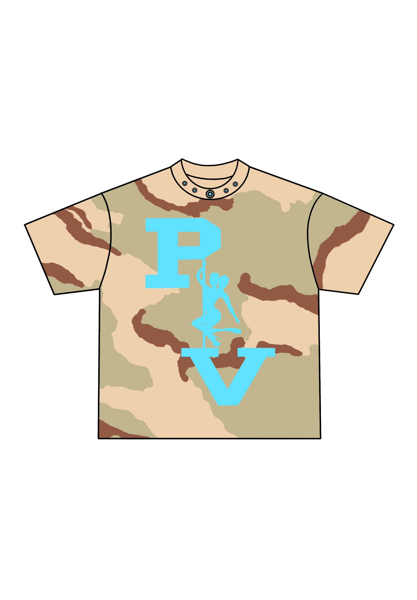 STRIPPER LOGO TEE (DESERT CAMO/BABY BLUE)