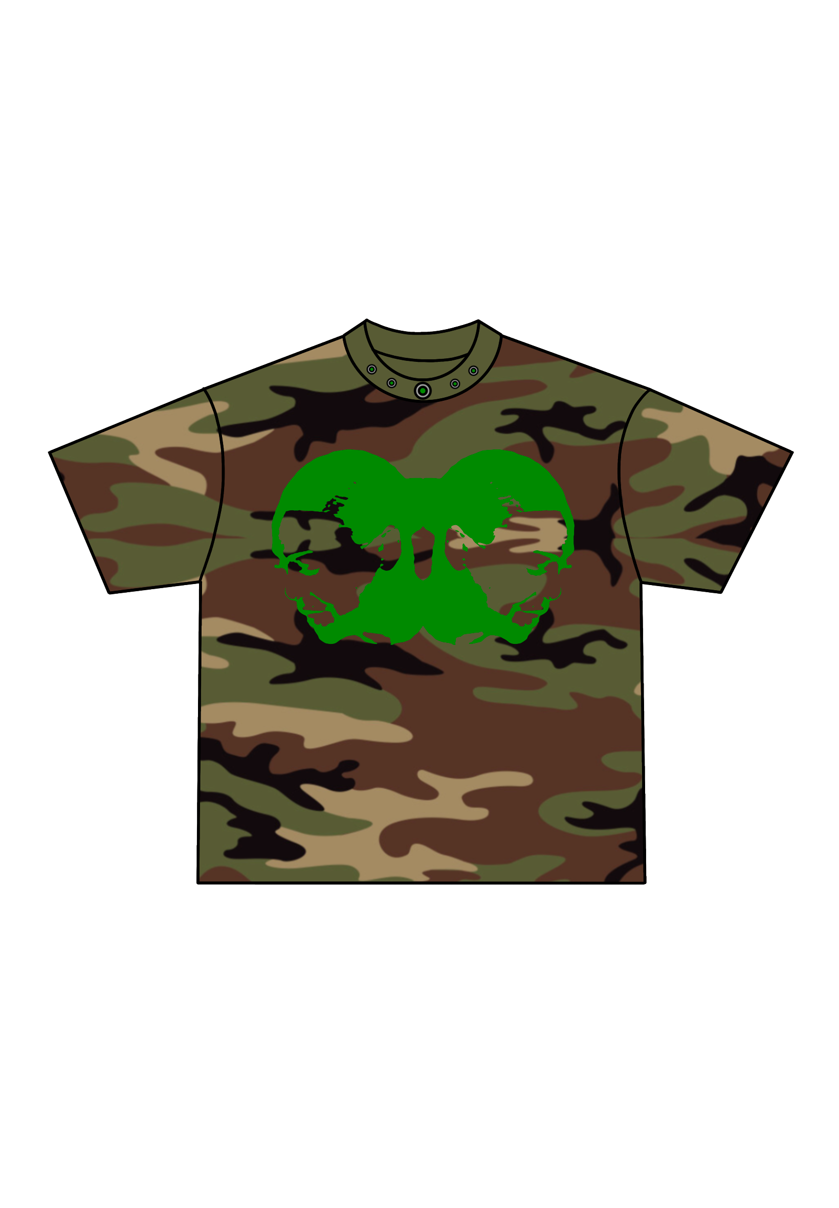 TWO-HEAD LOGO TEE (WOODLAND CAMO/GREEN)