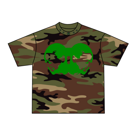 TWO-HEAD LOGO TEE (WOODLAND CAMO/GREEN)
