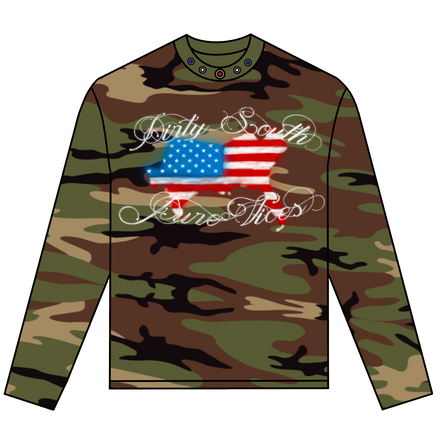 DIRTY SOUTH LONGSLEEVE TEE (CAMO/OG)