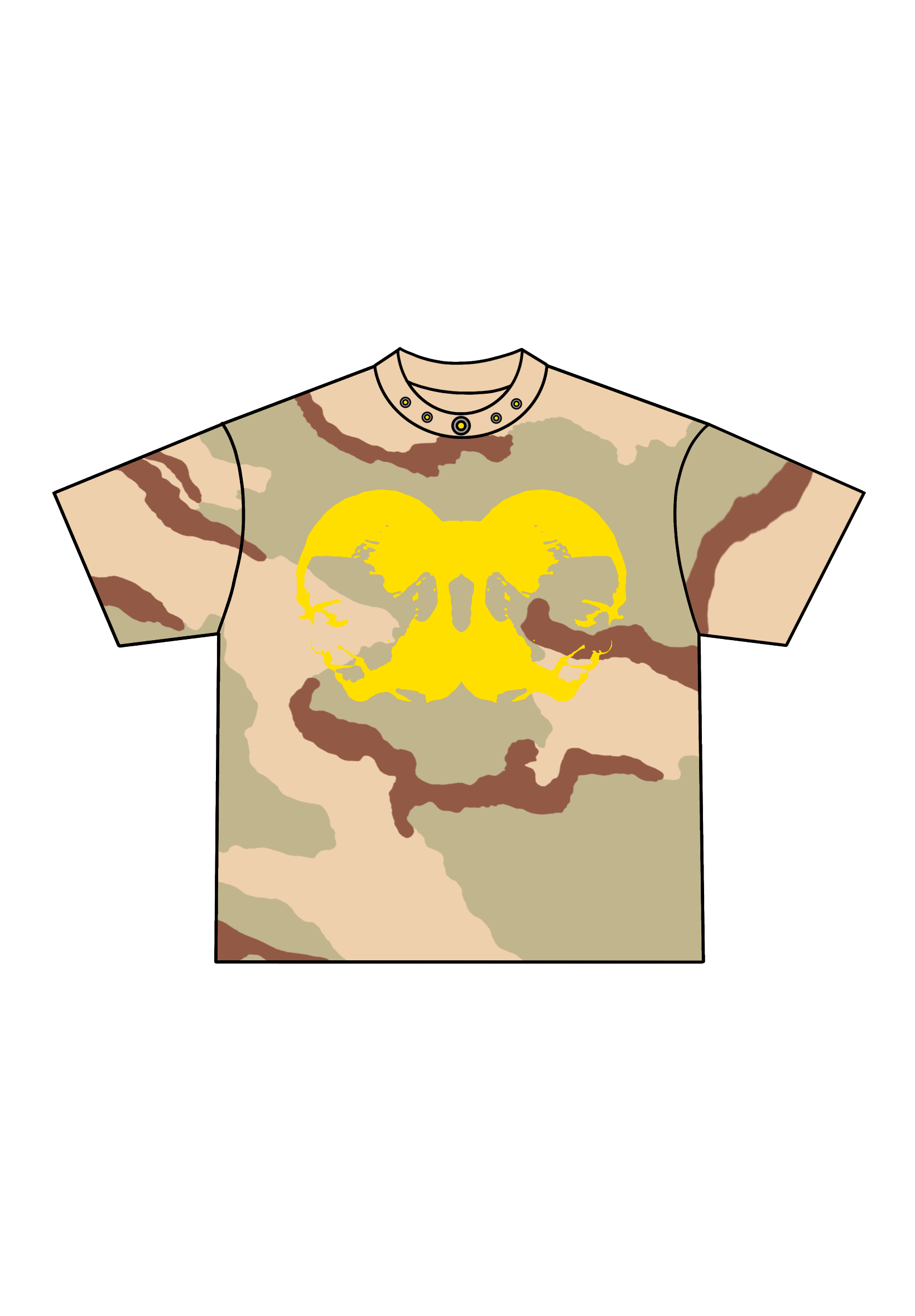 TWO-HEAD LOGO TEE (DESERT CAMO/YELLOW)