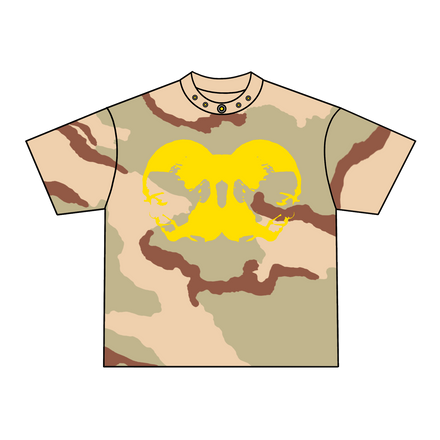 TWO-HEAD LOGO TEE (DESERT CAMO/YELLOW)