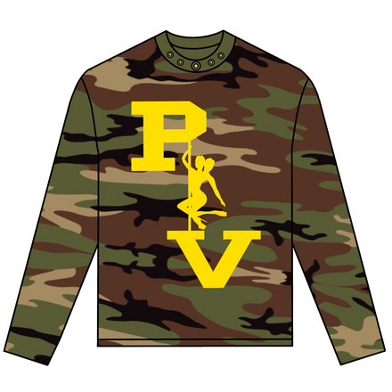 STRIPPER LOGO LONGSLEEVE TEE (WOODLAND CAMO/YELLOW)
