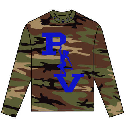 STRIPPER LOGO LONGSLEEVE TEE (WOODLAND CAMO/ROYAL BLUE)