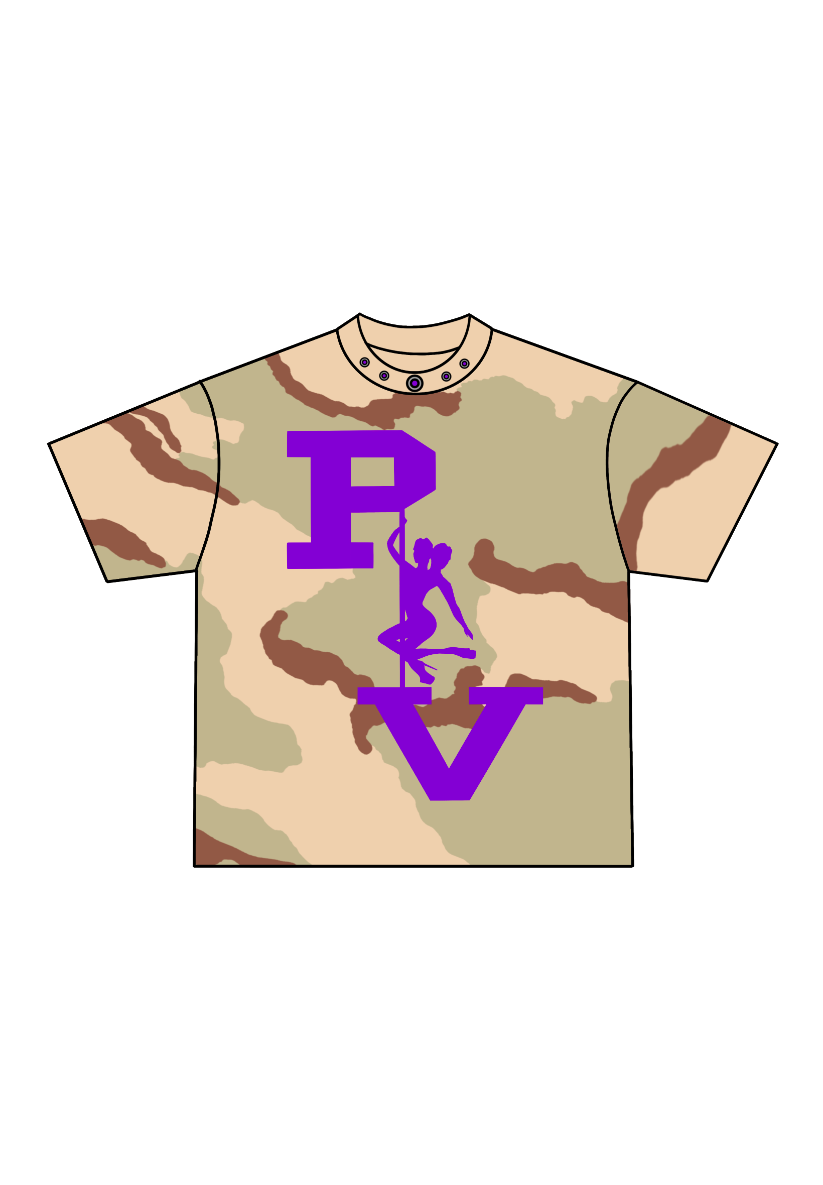STRIPPER LOGO TEE (DESERT CAMO/PURPLE)