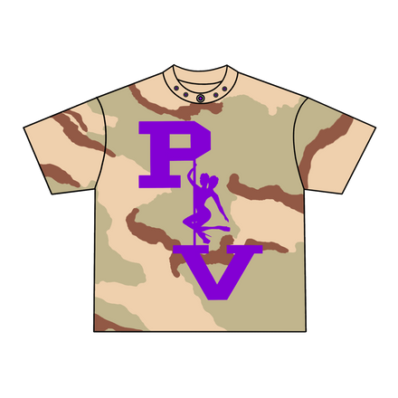 STRIPPER LOGO TEE (DESERT CAMO/PURPLE)