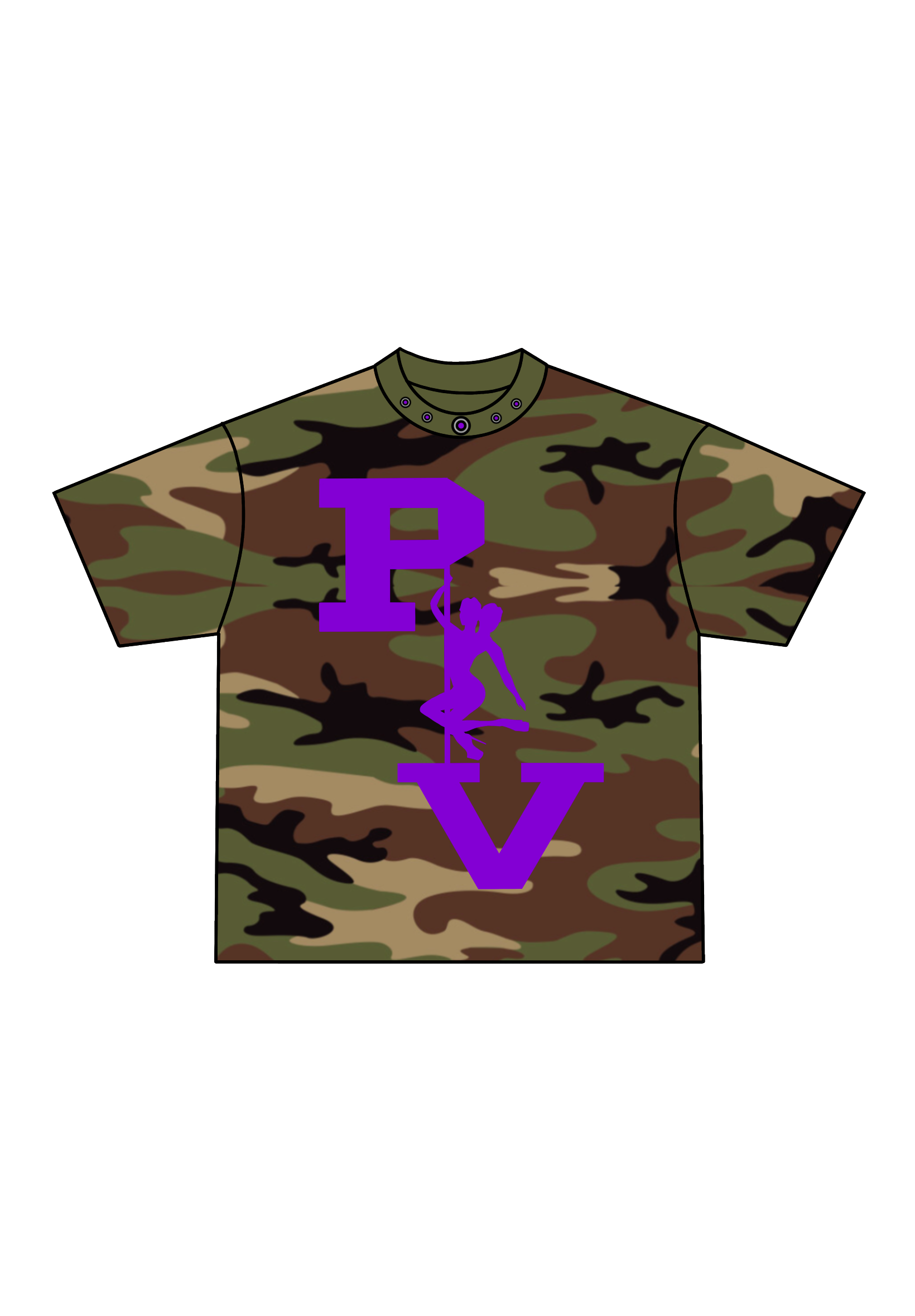STRIPPER LOGO TEE (WOODLAND CAMO/PURPLE)