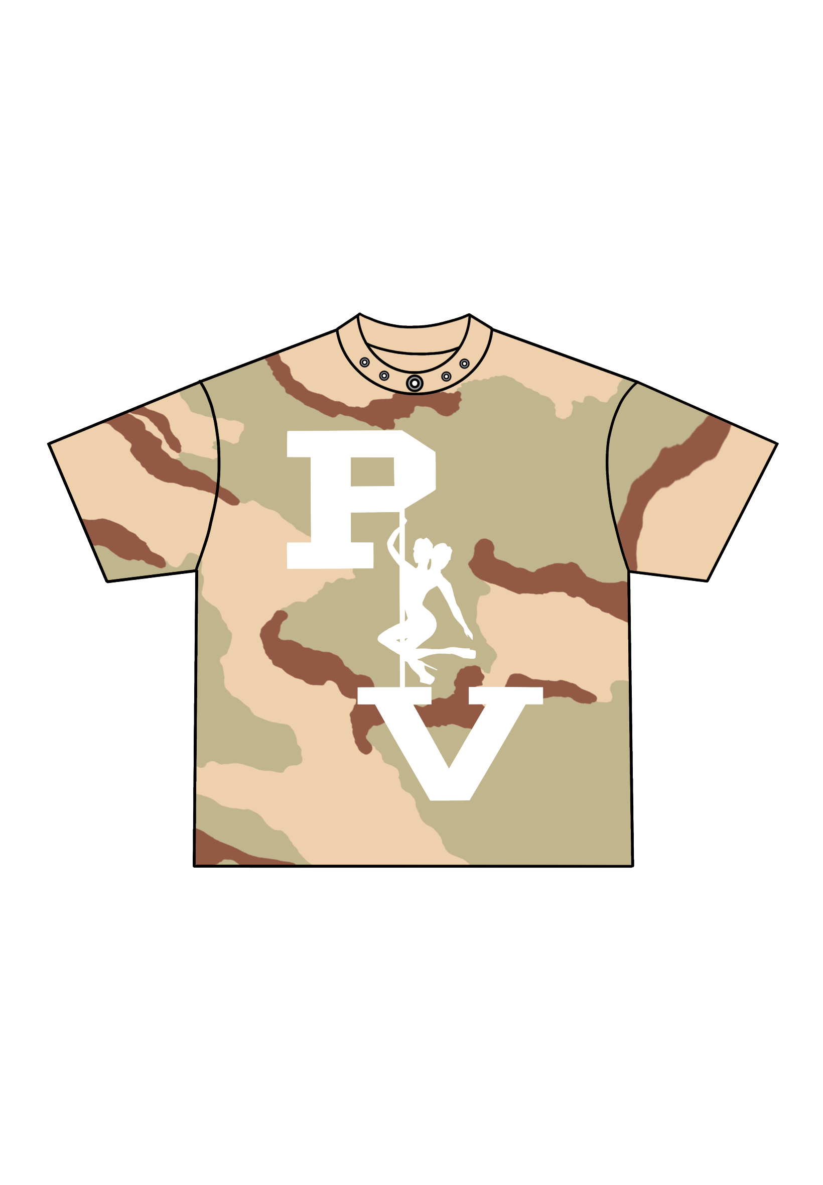 STRIPPER LOGO TEE (DESERT CAMO/WHITE)