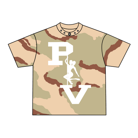 STRIPPER LOGO TEE (DESERT CAMO/WHITE)