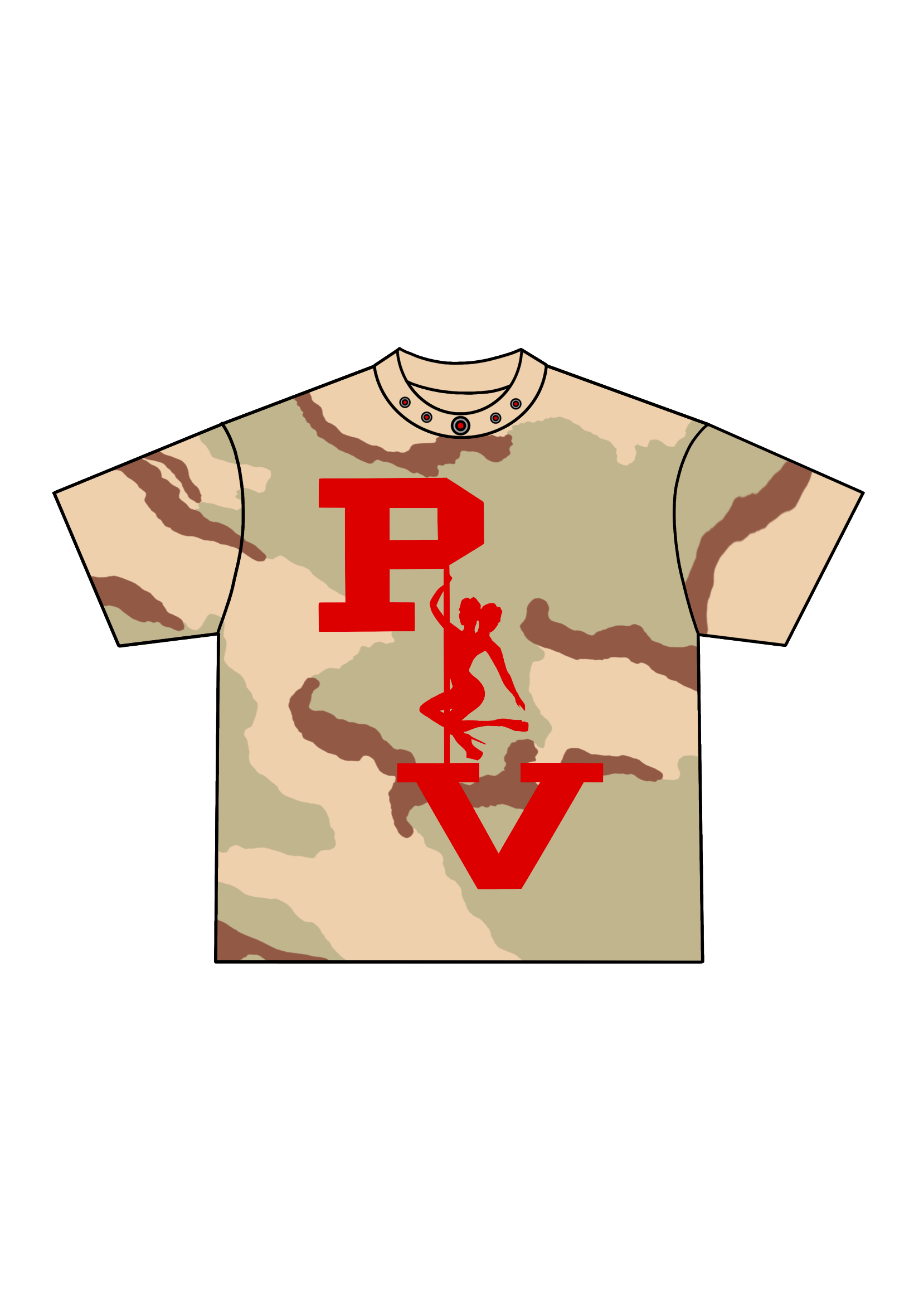STRIPPER LOGO TEE (DESERT CAMO/RED)